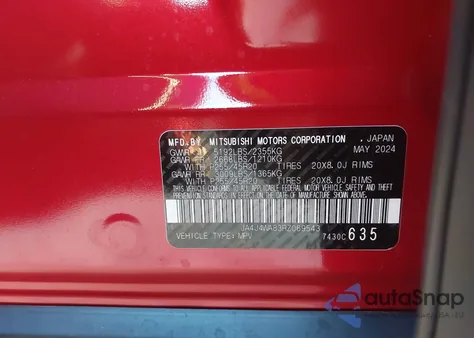 2024 Mitsubishi Outlander Sel 2.5 /Sel Black Edition /Sel Platinum Edition from USA, damaged, VIN JA4J4WA83RZ069543